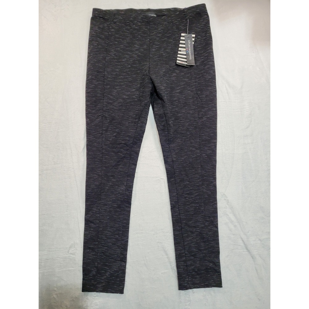 NWT Sharagano Leggings Womens Large Black White Space Dye Slim Fit Pants